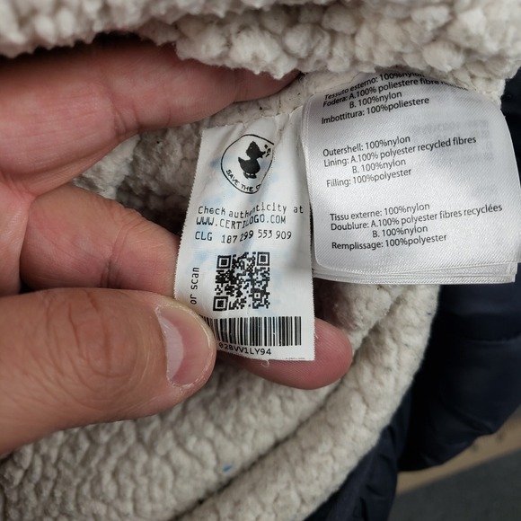 Save The Duck Ultra Light Puffer Jacket Youth 14 Navy Blue Pockets Full Zip - Picture 8 of 8